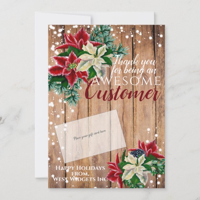 Kundkortsinnehavare för julklapp, Tack Julkort (Framsida)