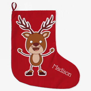 Kundnamn för Reindeer - julklapp Stor Julstrumpa