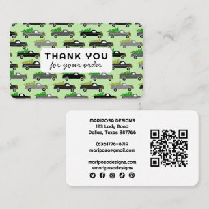 Kundorder för jultid, Lastbilar, Tack QR-kod Visitkort