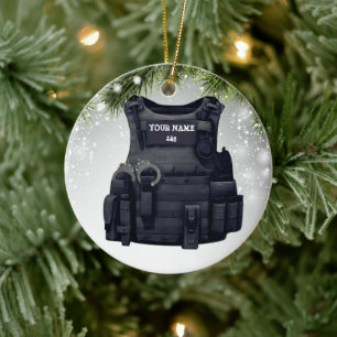 Kundpolis, skottsäker Vest-polis Julgransprydnad Keramik