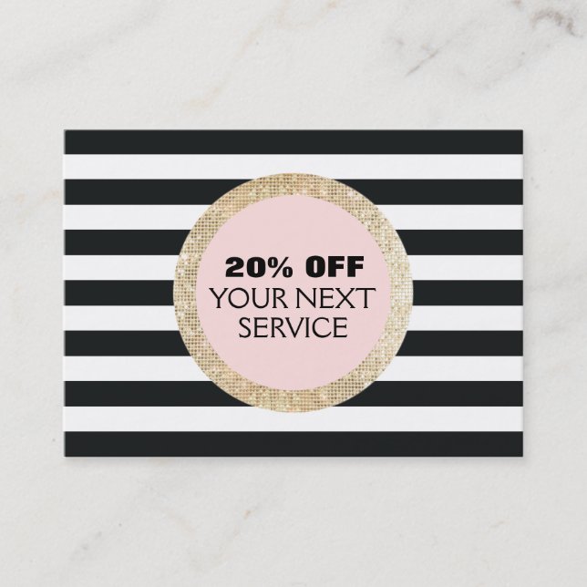 Kundrabattkupong för Faux Guld Sequins Rabattkort (Framsida)