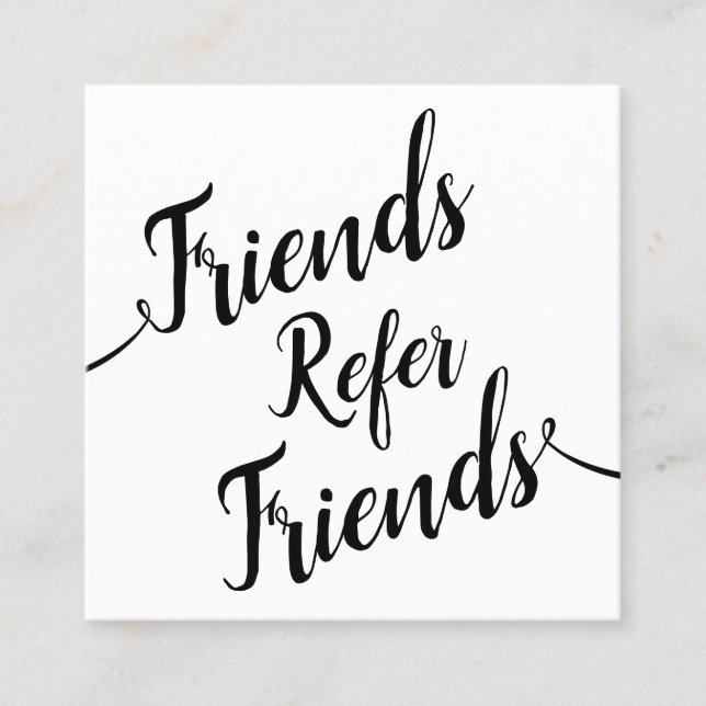 Kundreferens för enkel skriptkalligrafi rabattkort (Framsida)