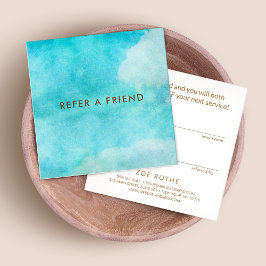 Kundreferens för konstgjord vattenfärg Blå himmel Rabattkort