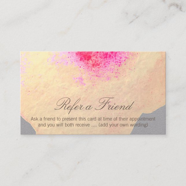 Kundreferens för stora Blommigtar i guld-vattenfär Rabattkort (Framsida)