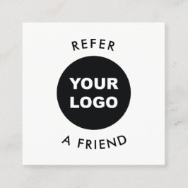 Kundreferenskort för enkel vit Logotyp Rabattkort