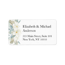 Kundspecifik blommigt, Magnolia leafy-etikett