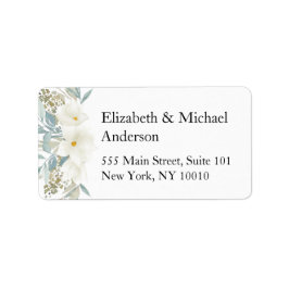 Kundspecifik blommigt, Magnolia leafy-etikett Adressetikett