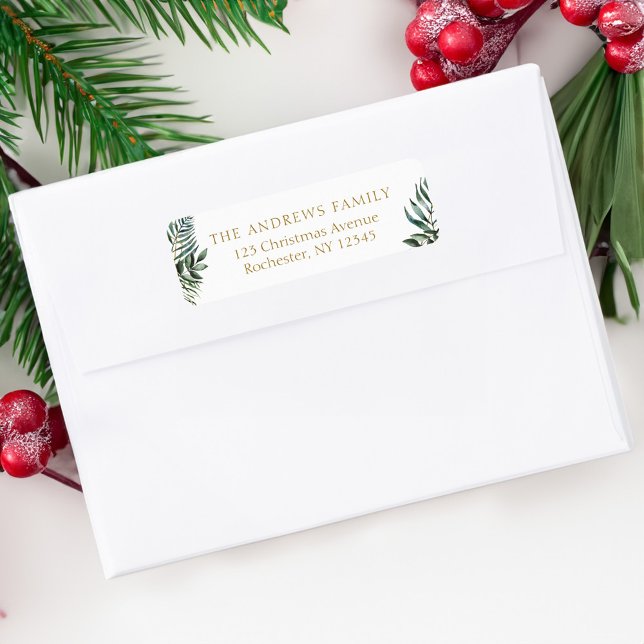 Kundspecifik jul, botanisk returadress etikett (Skapare uppladdad)
