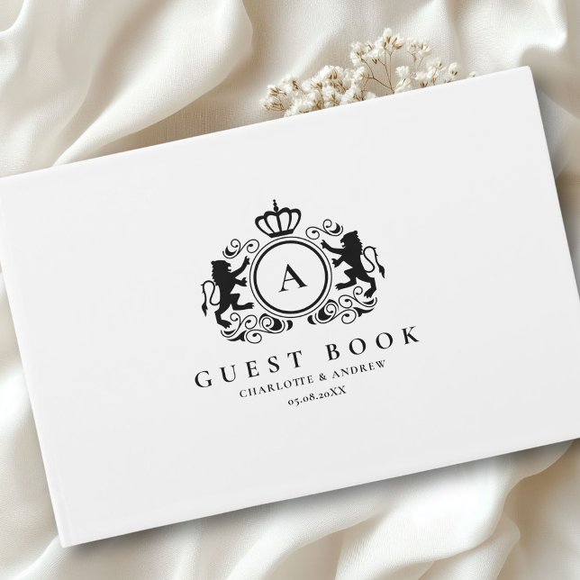 Kundspecifik Logotyp Monogram Bröllop Gästböcker (Customer specific Logo Monogram Wedding Guest Book with your name and date. )