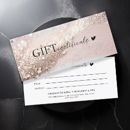 Kundspecifik, rosa-guld glitter, företag