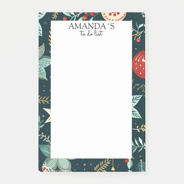 Kundspecifik vinter, jultomta mönster Notes Post-it Block (Framsida)