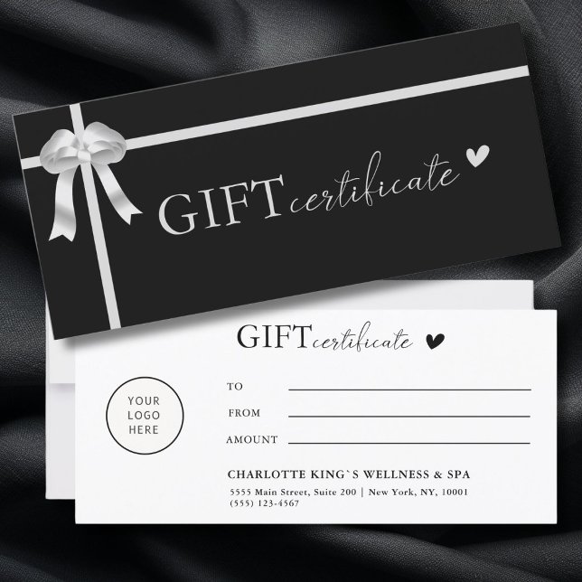 Kundspecifikt, Logotyp, företagscertifikat (Customer specific, Logo, Ribbon, Business, Salon Gift Certificate)