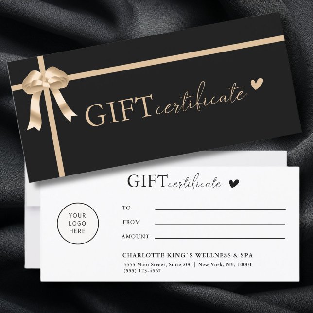 Kundspecifikt, Logotyp, företagscertifikat (Customer specific, Logo, Ribbon, Business Gift Certificate. Black and Gold )