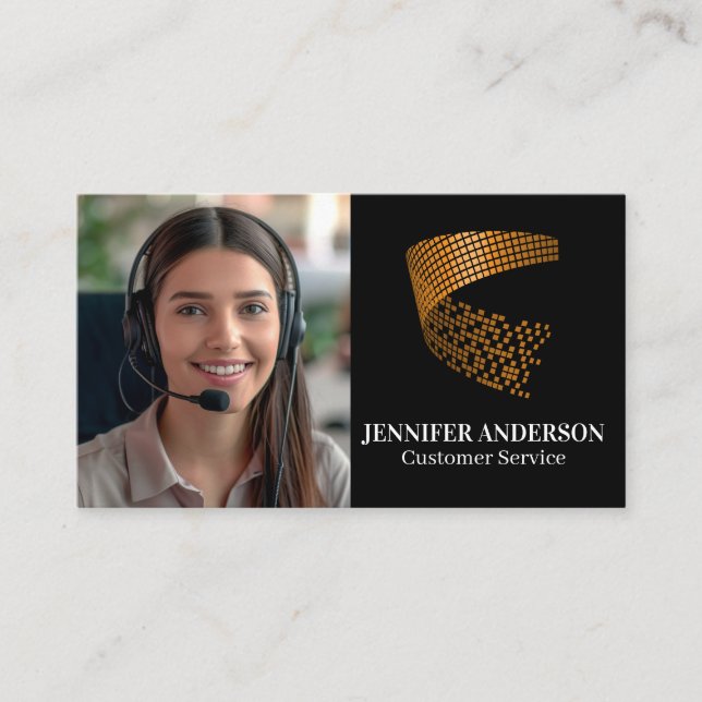 Kundtjänst för kvinnlig leende | Samtalscenter Visitkort (Framsida)