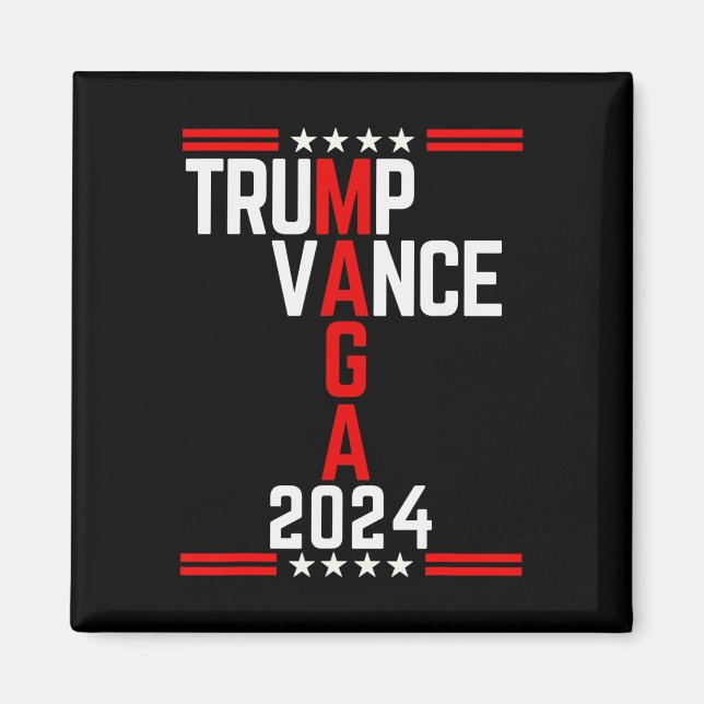 Kundtrumpsvärde 2024 Retro Rand Trump Jd Vance Magnet (Framsidan)