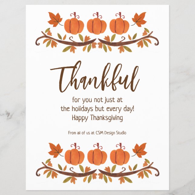 Kundvärdering för anpassningsbar Thanksgiving Reklamblad (Framsidan)