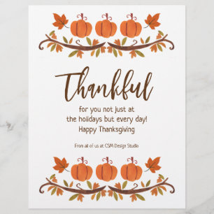 Kundvärdering för anpassningsbar Thanksgiving Reklamblad