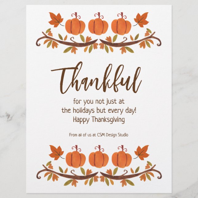 Kundvärdering för anpassningsbar Thanksgiving Reklamblad (Framsidan)