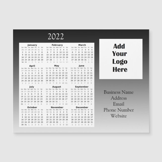 Kundvärdering för Logotyp 2022-kalender Magnetisk Inbjudningskort (Framsida)