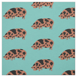 KuneKune Gris på Teal Tyg