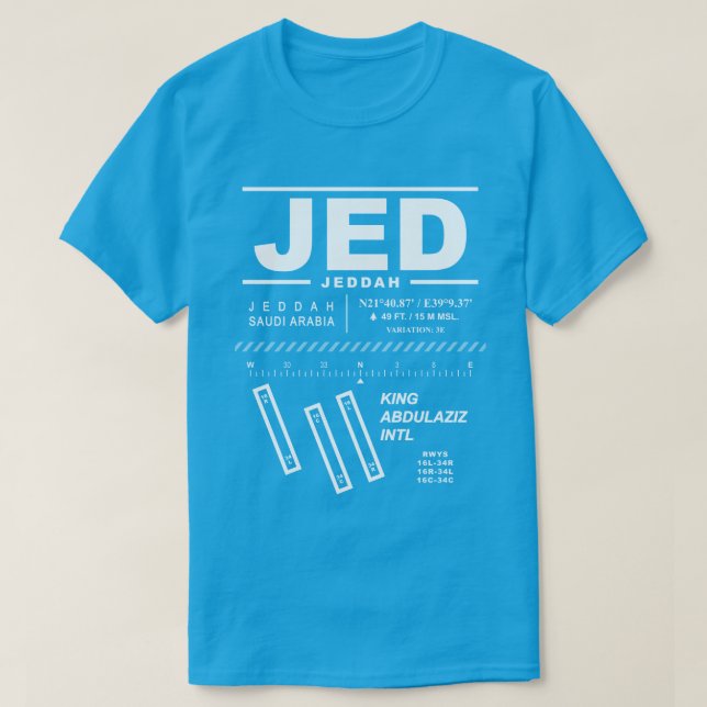 Kung Abdulaziz Internationell flygplats JED Tee Sh Shirt (Design framsida)