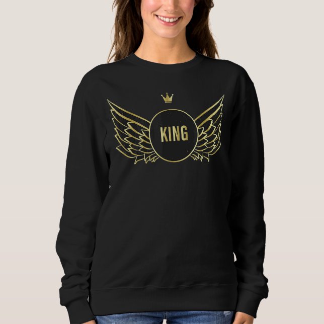 Kung Angel Angel Vingar Queen par åt honom T Shirt (Framsida)