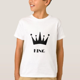 KUNG Anpassningsbar Text Black Färg Krona Kids Bas T Shirt