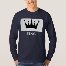 Kung Anpassningsbar Text Krona Bild, blå Långärmad T Shirt