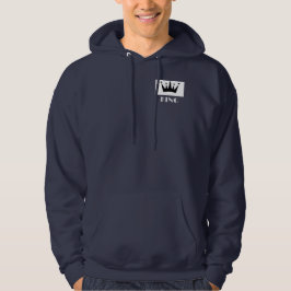 Kung Anpassningsbar Text Krona Bild Blå tröja Hoodie
