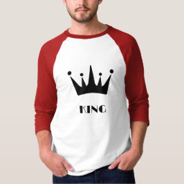Kung Anpassningsbar Text Krona Image Basic 3/4 Sle T Shirt