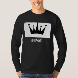 Kung Anpassningsbar Text Krona Image Black Långärm T Shirt
