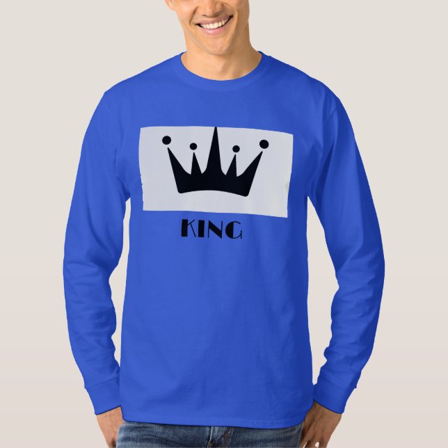Kung Anpassningsbar Text Krona Image Deep Royal Lo T Shirt (Framsida)