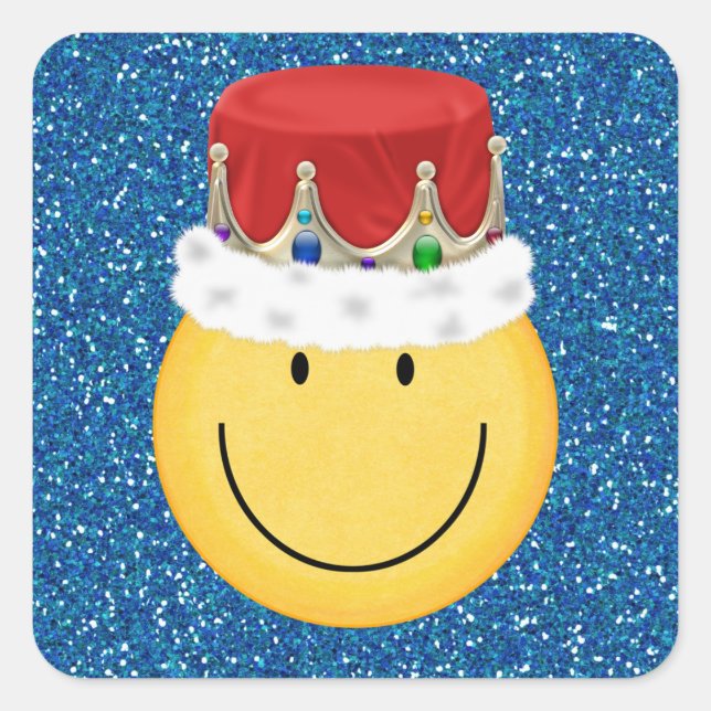 Kung Ansikte Sticker - SRF Fyrkantigt Klistermärke (Framsida)