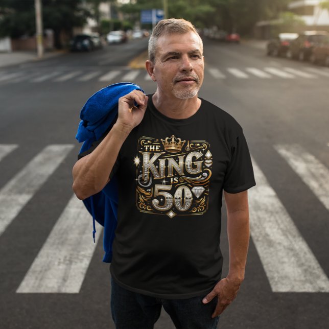Kung är 50-glasets retro-typografi t shirt (Skapare uppladdad)