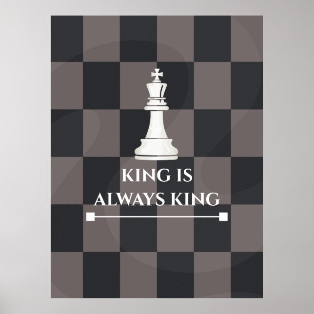 "Kung är Alltid Kung" Schackaffischdesign Poster (Framsidan)