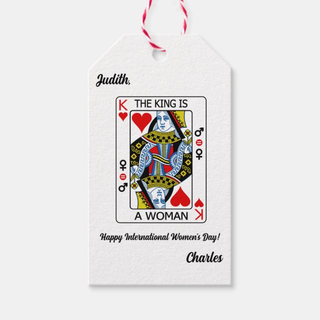 Kung är en kvinna presentetikett (Framsidan)