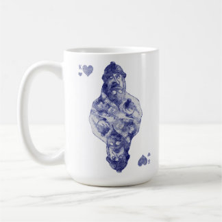 Kung är ett av kostymerna på ett kortdäck. kaffemugg