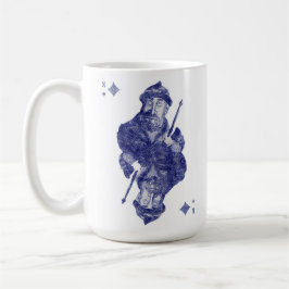 Kung är ett av kostymerna på ett kortdäck. kaffemugg