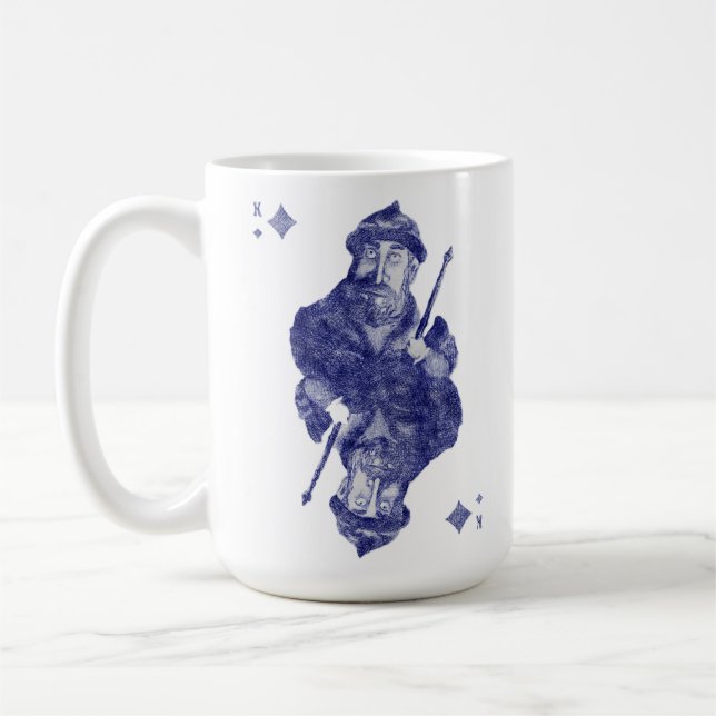 Kung är ett av kostymerna på ett kortdäck. kaffemugg (Vänster)