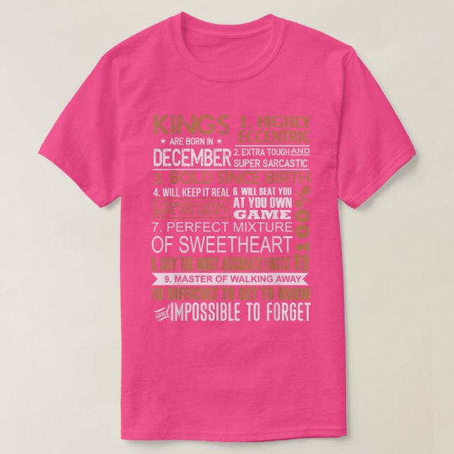 Kung är född i december Sagittarius födelsedag Gi T Shirt (Design framsida)