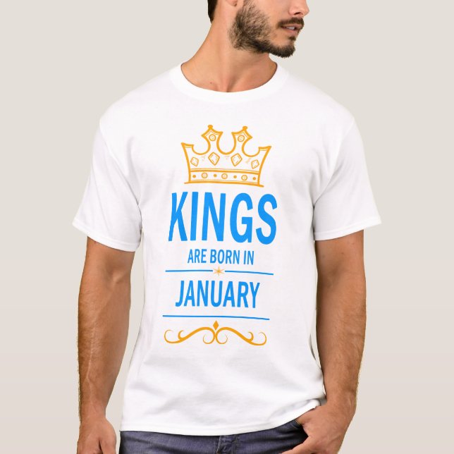 Kung är född i januari t shirt (Framsida)
