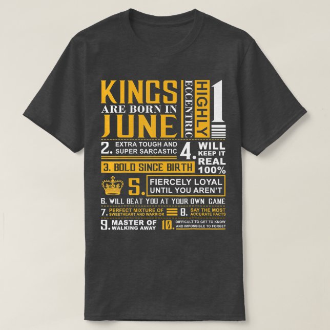 Kung är född i juni t shirt (Design framsida)