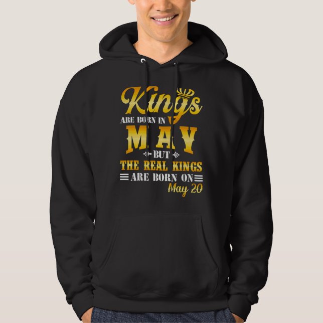 Kung är född i maj, det verkliga Kung är född på M Hoodie (Framsida)