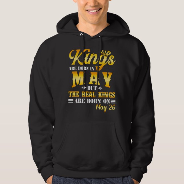 Kung är född i maj, det verkliga Kung är född på M Hoodie (Framsida)