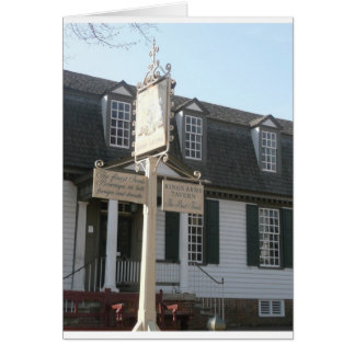 Kung Arm Tavern-tecken Colonial Williamsburg Hälsningskort