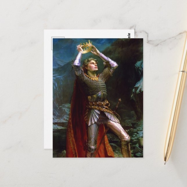 Kung Arthur av Charles Ernest Butler Vykort (Fram/Back In Situ)