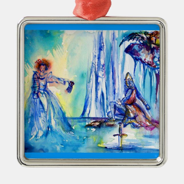 KUNG ARTHUR, DAM AV SJÖN OCH EXCALIBUR JULGRANSPRYDNAD METALL (Framsidan)