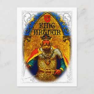 Kung Arthur Enthroned Vykort
