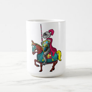 Kung Arthur medeltida riddare och häst Kaffemugg