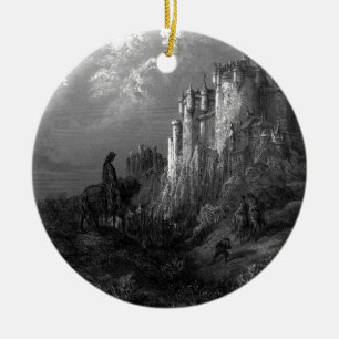 Kung Arthur och Camelot av Gustave Doré' 1868 Julgransprydnad Keramik